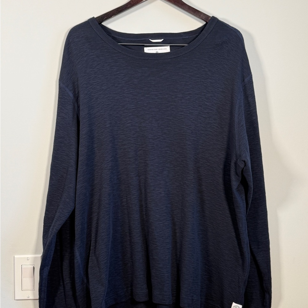 🍁 Reigning Champ Men's Sweater Dark Blue 100% Wool Knit Crewneck - Made in 🇨🇦